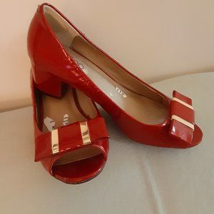 PEEP TOE RED SHOES